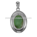 Pingente natural de prata esterlina 925 Sterling Silver Gemstone Chrysoprase